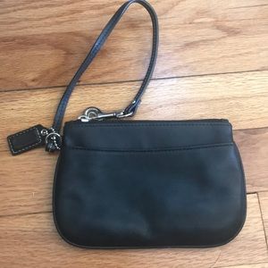 Black Leather Coach Wristlet